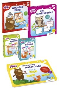 Pakket Letterplons – set 5 voor 4 (5 spellen) -